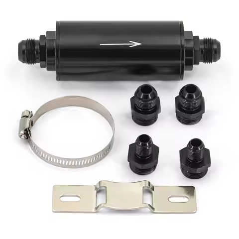 Auto aluminum 51MM fuel filter E85 stainless steel filter with 100 microns steel element AN6 AN8 AN1