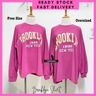 BROOKLYN IRONLESS SHIRT FREE SIZE/PLUS SIZE blouse women blouse muslimah blouse labuh tshirt labuh b