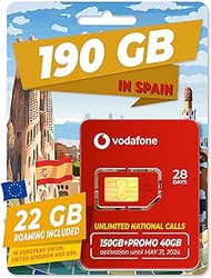 Vodafone Spain Prepaid SIM Card 35GB in Spain and 12GB in The Rest of Europe, UK, Turkey | Online Activation only at www.tourtech .Shop | 5€ Balance
