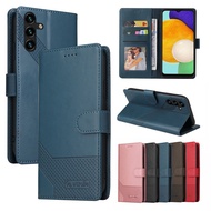 Luxury Casing for Samsung A12 A13 A14 A21s A23 A33 A51 A52 A53 A54 Blue Flip Stand Leather Wallet Case Cover
