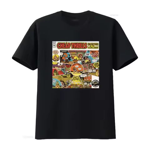 Ultra Cotton T Shirt Janis Joplin Cheap Thrill Retro Comic Style Print Rock Music Inspired vintage W
