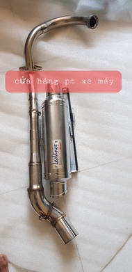 Pô Leovince bạc gắn xe Ex135 Ex150 Winner 150 Winner X V2 V3 Raider Fi Satria Fi (kèm cổ 2 khúc inox