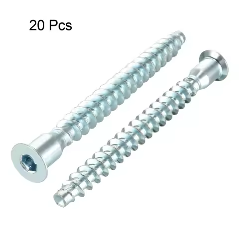 20Pc 7x39/49/59/69mm Hex Socket Drive Countersunk Head Furniture Confirmat Screws Wood Self tapping 