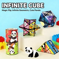 Kids Puzzle Geometric Cube Flip Infinite Toys Cute Panda Magic Cube