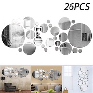26Pcs 3D Mirror Wall Sticker DIY Round Wall Stickers Background Living Room Home Decoration Bathroom Mirror Decorative Stickers Wall Stickers  Decals