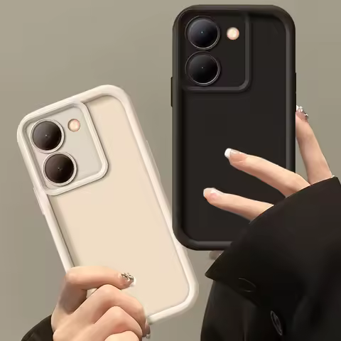 Phone Case For vivo Y02 Y03 Y15S Y17 Y21 Y22S Y27 Y35 Y36 Y75 Y76 Y77 Y78 Y100 5G Lens Cover Candy C