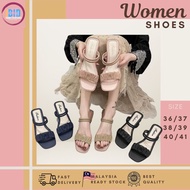 𝗶𝗕𝗜𝗗 - Coupleline Women’s Sandals Kasut Wanita Shoe Flat Shoes Heel Travel Lady / Kasut Tumit Rendah