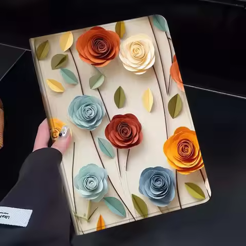 Colorful Paper Rose Pattern Gift Tablet Case For Huawei Honor MatePad MediaPad Air 5 6 7 11 V6 V7 V8
