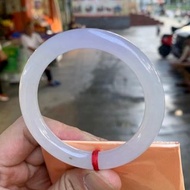 冰種翡翠天然翡翠玉鐲A玉手鐲 • 冰種飄紫翡翠圓鐲