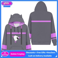 เสื้อมีฮู้ดคอสเพลย์3D เสื้อกันหนาวมีฮูดพิมพ์ลายผู้ชายผู้หญิงลำลองเสื้อสวมหัว3D Hololive Vtuber Nekom
