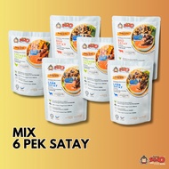MIX 6 - Ready To Eat Frozen Chicken Beef Lamb Satay (6PACK)