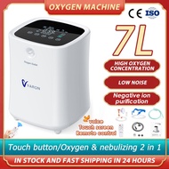 7L Oxygen Concentrator with timing and voice prompt function, simple control, quiet operation, 220V Portable Oxygen Machine for Home and Travel Use