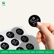 MDTT09 - D2.5cm -1000 Thank you stickers, round decals for carton boxes, Thank you stamps, Thank you