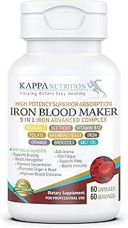 Kappa Nutrition (60 Capsules), Iron 26mg, Vitamin C & Orange 150mg, Folate 667mcg DFE, Vitamin B12, 