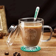 Transparent Coffee Cup Double Insulation Mug Milk Cup Starbucks Glass Cup with Lid Starbucks Coffee Cup