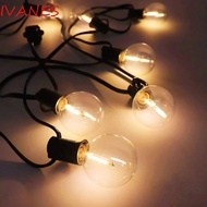 IVANES G40 LED Globe String Lights, Plastic Bulbs Shatterproof Design Outdoor String Lights, Wide Vo