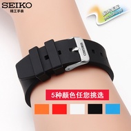 สายนาฬิกาซิลิโคน Seiko เบอร์5อุปกรณ์เสริมสายนาฬิกายางหัวเข็มขัดแบบเข็มหลากสีสำหรับผู้ชายและผู้หญิงสายนาฬิกา16 18 20มม.
