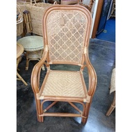 [The Rattan House] GRAND Large Manau Rattan Armchair with High Head Rest and Back Support Office Rat