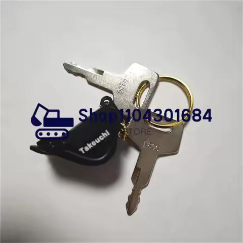 2pcs H806 Excavator Keychain for Takeuchi 60/75150/160/175/180 Fuel Tank Cover Ignition Switch Start