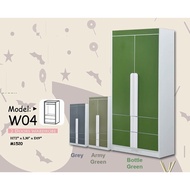 Bright, W04, 2 DOOR WARDROBE, L30" D19" H72". Available in grey, army green & bottle green color. NE