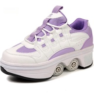 Fast Shipping Deformable Roller Skates For Kids 4 Wheels Runaway Parkour Deformation 4-Wheel Roller 