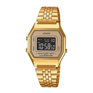 Casio Standard นาฬิกาข้อมือผู้หญิง สายสแตนเลส รุ่น LA680,LA680WGA,LA680WGA-9B (CMG) - สีทอง