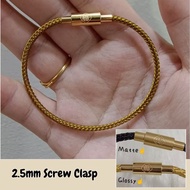2.5mm Screw Clasp Waterproof Steel Wire Bracelet