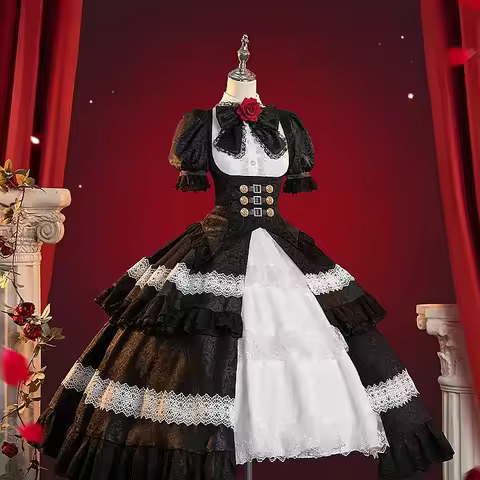 【Wetrose】Pre-Order Kurumi Tokisaki Black Gothic Lolita Dress Anime Cosplay Costume