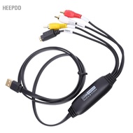 HEEPDD Fabater VHS to Digital Converter AV 720P USB Audio Video 2.0 Capture Card for PC DV Camera DV