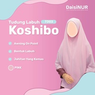 Tudung Labuh Koshibo Pink 2Lapis Bidang 60inci