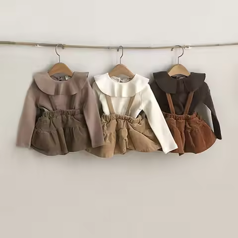 Korean Design Baby Girl Clothes Set Autumn Spring Infant Newborn Baby Girl Clothes Baby Tops Shirt +