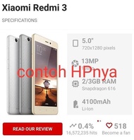 Baterai Rakkipanda Bm47 For Xiaomi Redmi 3 - Redmi 3S - Redmi 3 Pro -
