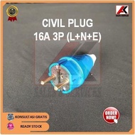 Industrial Plug Rumah Colokan Genset Stop Kontak Steker Plug AC Terminal Civil Plug 16A 1 Phase buka