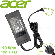 Acer Adapter ของแท้ 19V/4.74A 90W หัวขนาด 3.0*1.1mm สายชาร์จ เอเซอร์ อะแดปเตอร์ สายชาร์จ Acer
