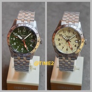 Seiko 5 Sports GMT 兩地時間 HDB001K1  HDB001 軍綠色  HDB002K1  HDB002 卡其色 錶徑39.4mm  100米防水 Automatic watch 
