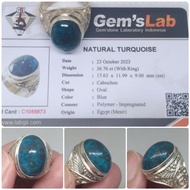 Egyptian Turquoisenatural 12 ct est goodbiru memo GLI SilverRing