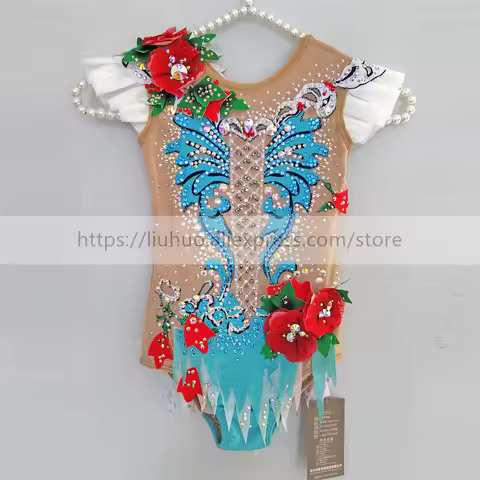 LIUHUO Customized Women Girl Costume Performance Rhythmic Gymnastics Children Competition Ice Skatin