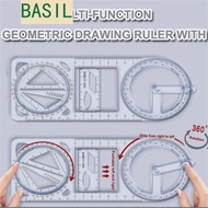 BASIL Drawing Ruler, Activity Angle Ruler Straight Geometry Ruler, Architecture Plastic Multifunctio
