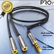 New Aux Male to 2 Female Mic Audio Splitter Cable & Audio Cable Series
