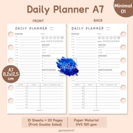 Simple Minimalist Daily Planner Binder Paper Refill Book A7 Loose Leaf Binder A7 Paper