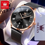OLEVS Jam Tangan Lelaki Original Waterproof Quartz Stainless Steel Luminous Business Casual Vintage 
