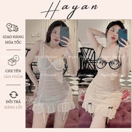 HT123 sexy floral lace nightgown with FRAME to flatter your figure, sexy see-through body lace night