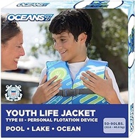 Oceans7 US Coast Guard-Approved, Type III – Youth Life Jacket – Personal Flotation Device with with 