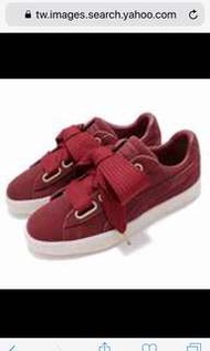 Puma紅色緞帶鞋