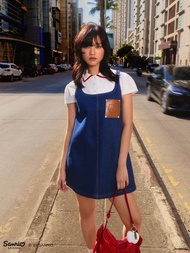 Pomelo. ♥ Hello Kitty เดรสยีนส์แต่งกระเป๋าที่อก / Pomelo. ♥ Hello Kitty Denim Pocket Dress