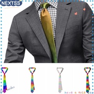 NEXTSS Striped Tie, Personality Colorful Shirt Neckties, 2024 Rainbow Men Accessories Gay Parade