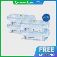 Komax Biokips Airtight Rectangular Container 670ml 4-Pack