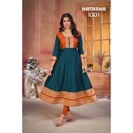 VICHITRA SILK ANARKALI KURTIS GOWN WITH PATTU BORDER