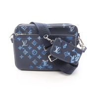 【二手】LOUIS VUITTONTrio Messenger 單肩包，Monogram Shadow 顏色 M57840，皮革 Trio Messenger