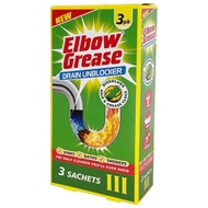 Elbow Grease Drain Unblocker,3 Sachets/ Oven Cleaner/AntiBac Spray/Liquid Drain Unblocker [UK]